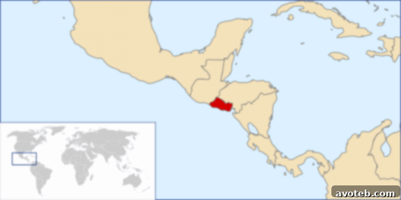 Map highlighting El Salvador's location in Central America