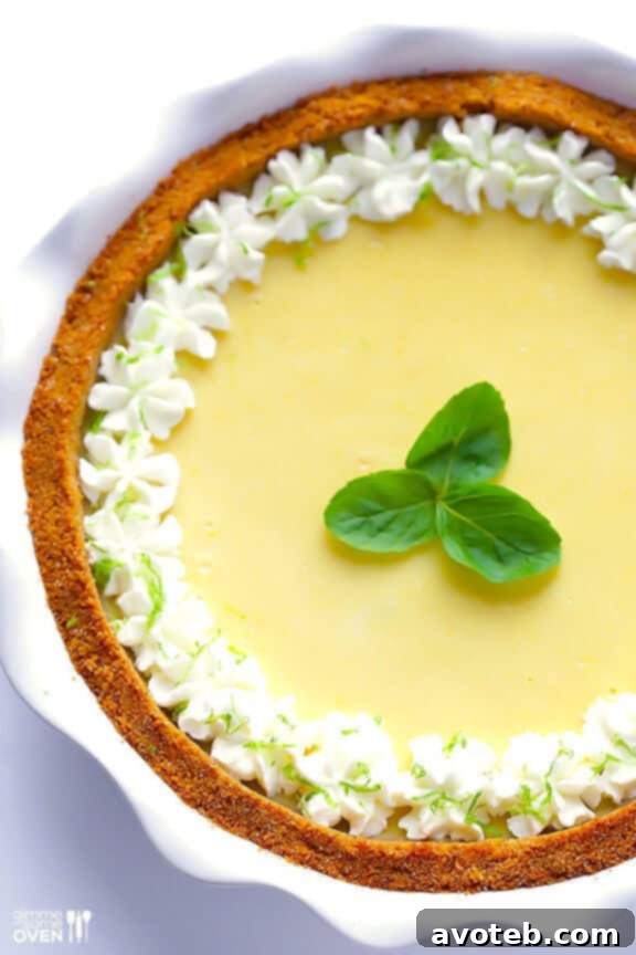 Irresistible Mojito Pie Slice Slice of Mojito Pie on a plate, garnished with fresh mint and lime zest, ready to be served as a refreshing dessert.