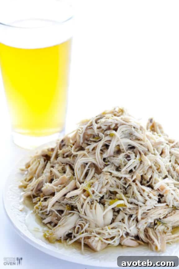 4-Ingredient Slow Cooker Salsa Verde Chicken | gimmesomeoven.com #recipe
