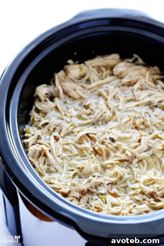 4-Ingredient Slow Cooker Salsa Verde Chicken | gimmesomeoven.com #recipe