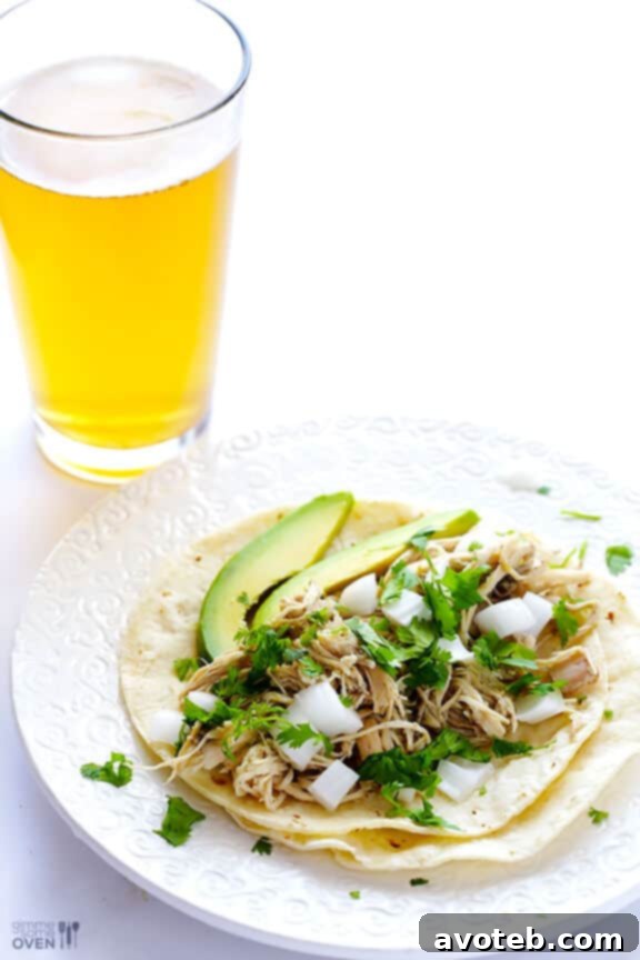 4-Ingredient Slow Cooker Salsa Verde Chicken | gimmesomeoven.com #recipe