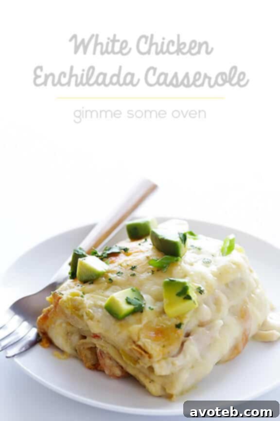 White Chicken Enchilada Casserole ready to be shared.