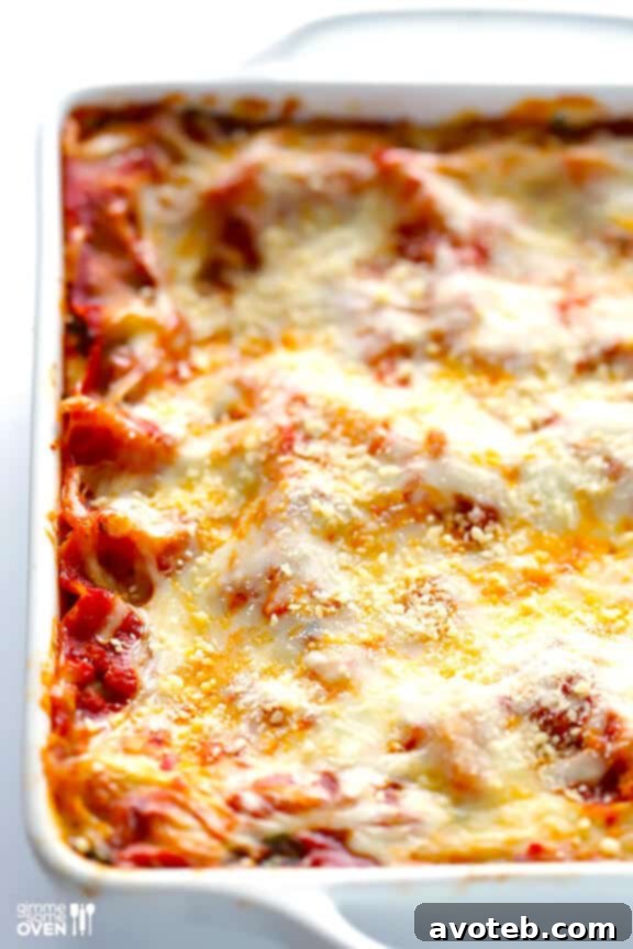 10-Minute Spinach Lasagna -- quick and easy to prep, and SO good! | gimmesomeoven.com #pasta