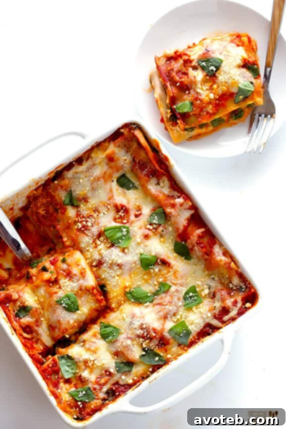 10-Minute Spinach Lasagna -- quick and easy to prep, and SO good! | gimmesomeoven.com #pasta