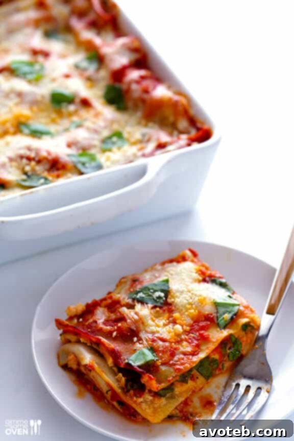 10-Minute Spinach Lasagna -- quick and easy to prep, and SO good! | gimmesomeoven.com #pasta