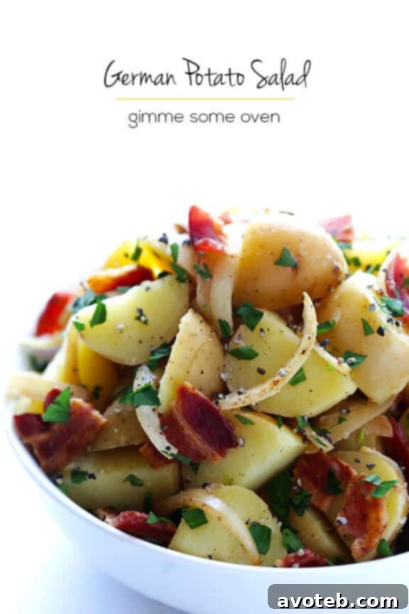 Delicious German Potato Salad served warm.