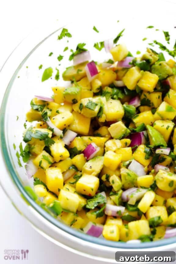 Pineapple Avocado Salsa Recipe Close-up of Pineapple Avocado Salsa ingredients