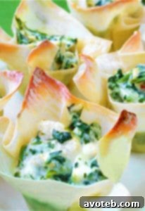 Spinach and Artichoke Wonton Cups