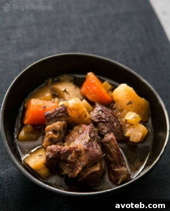 A rich and dark Slow Cooker Guinness Stew, a classic Irish comfort food.