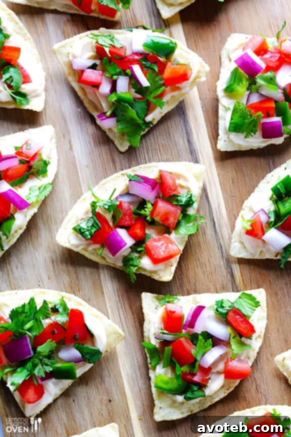 Individual Pico Nacho Bites on a small plate for a quick snack.