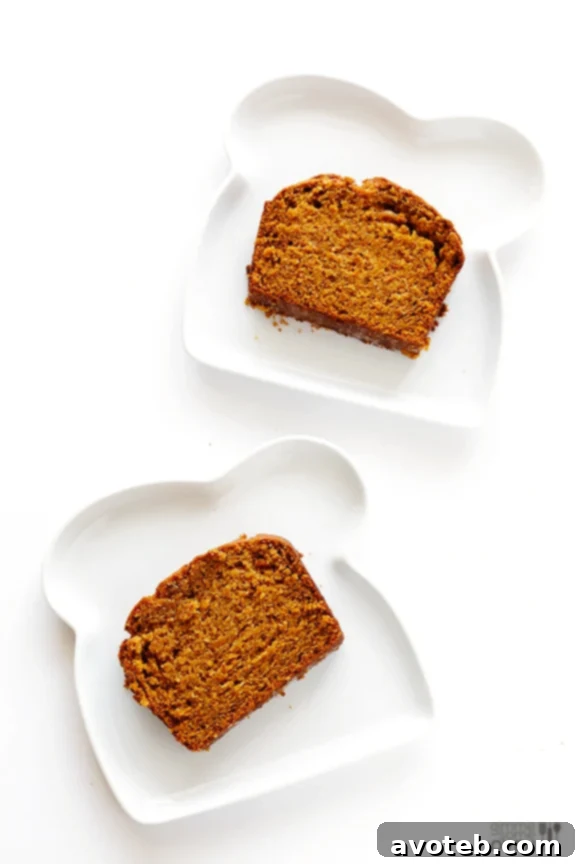 Sliced Coconut Oil Pumpkin Bread, Ready to Serve