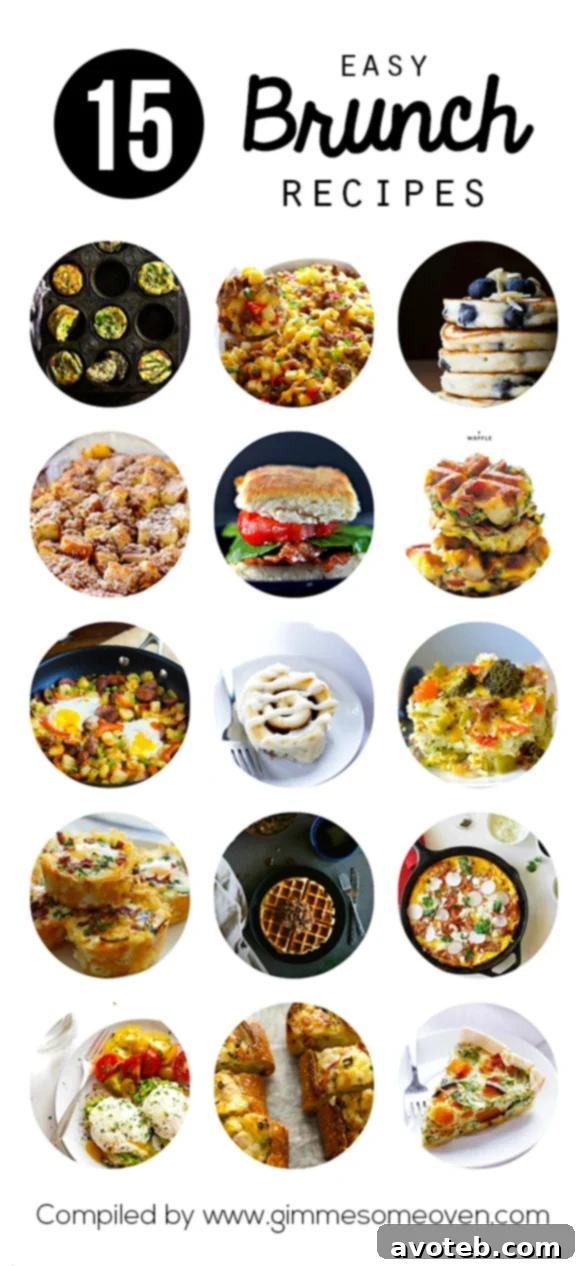 15 Easy Brunch Recipes | A collection of delicious and simple breakfast and lunch ideas for your perfect weekend brunch.