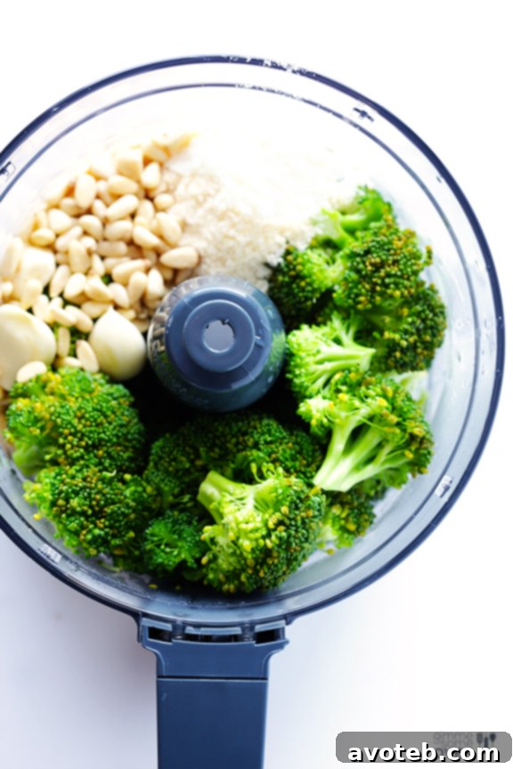 Easy Homemade Broccoli Pesto with Toasted Pine Nuts and Parmesan