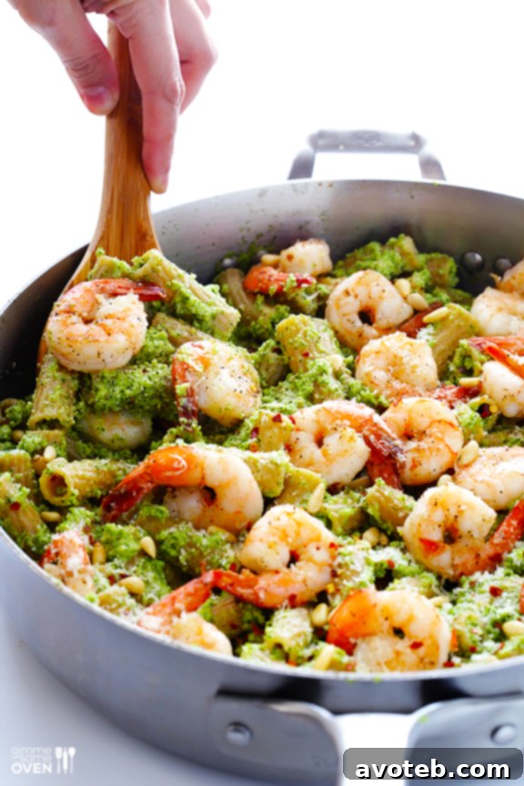 Party-Ready Shrimp Pasta with Broccoli Pesto - A Crowd-Pleasing Recipe