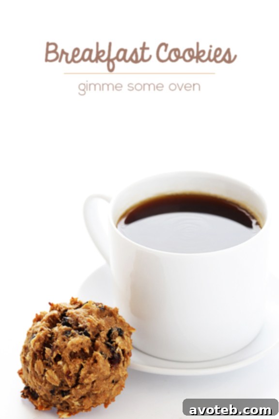 Plate of fresh breakfast cookies with ingredients in the background