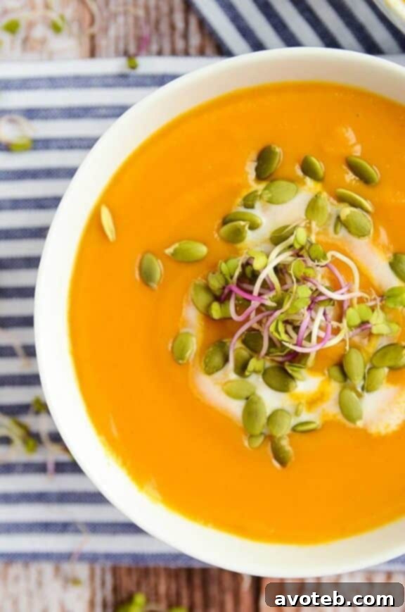 Butternut Squash and Sweet Potato Soup | Creamy Vegetarian Soup