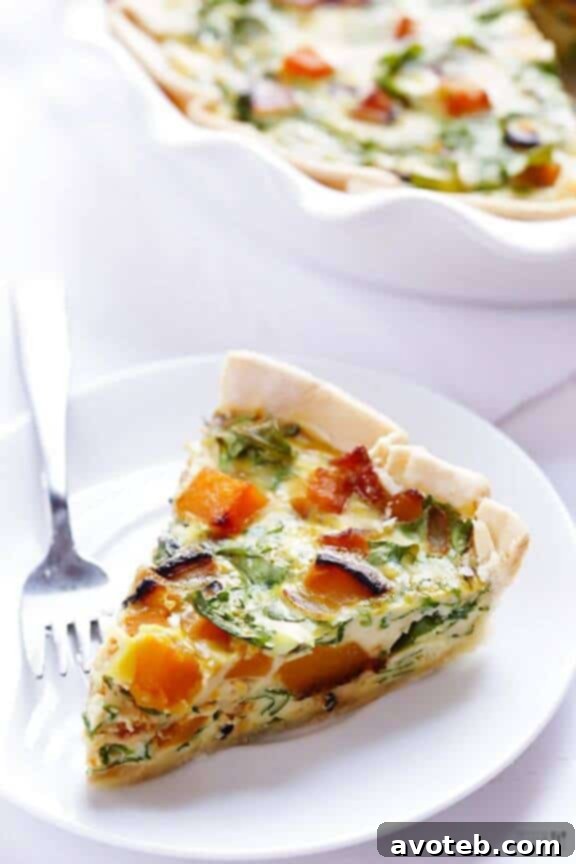 Butternut Squash, Arugula and Bacon Quiche | Savory Quiche Recipe