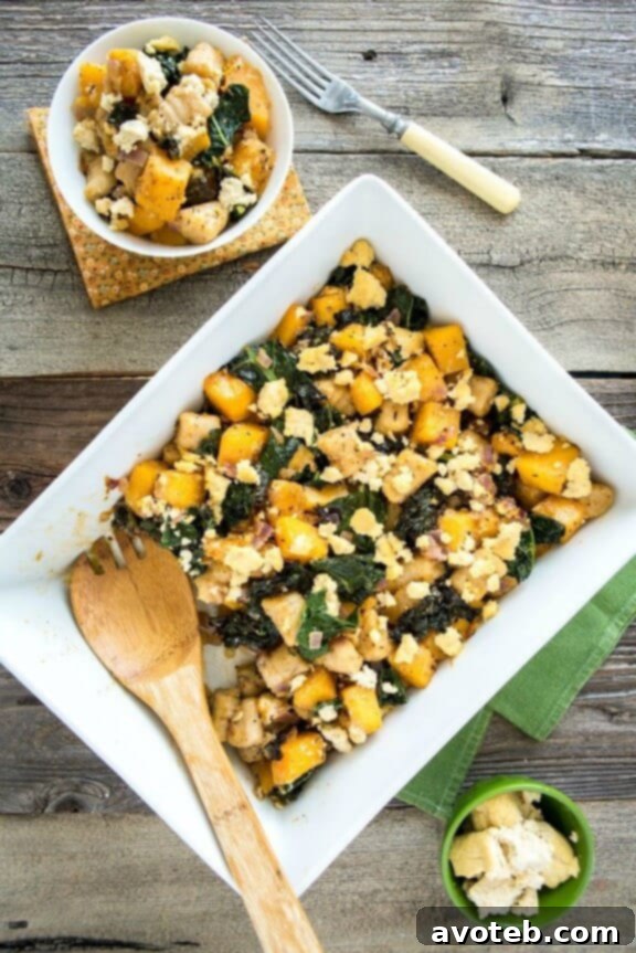 Butternut Squash, Kale, Chèvre & Gnocchi Casserole | Vegetarian Comfort Food