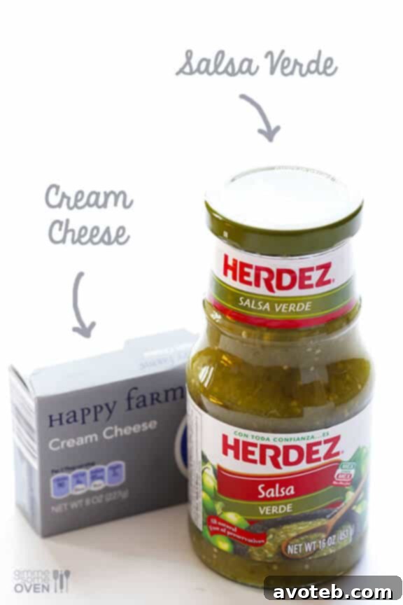 Effortless Queso Dip 3 Simple 2-Ingredient Queso Dip featuring vibrant salsa verde and creamy cheese, perfect for quick appetizers.