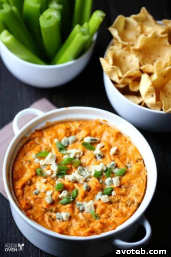Skinny Buffalo Chicken Dip Recipe | Gimme Some Oven