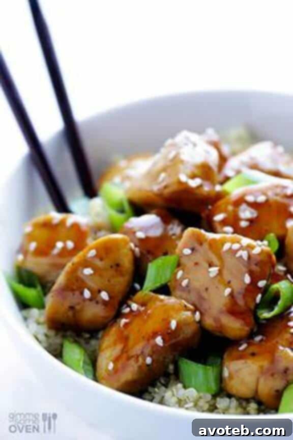 Sesame Chicken with Quinoa Recipe | Gimme Some Oven