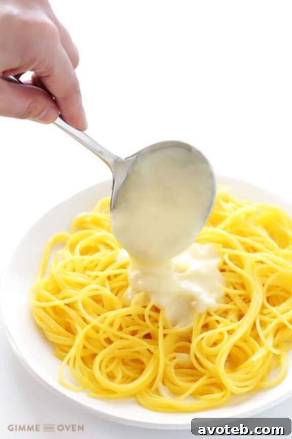 Gluten-Free Alfredo Sauce, perfectly creamy and ready in 15 minutes, made with easy everyday ingredients, and so good! | gimmesomeoven.com #glutenfree #gf