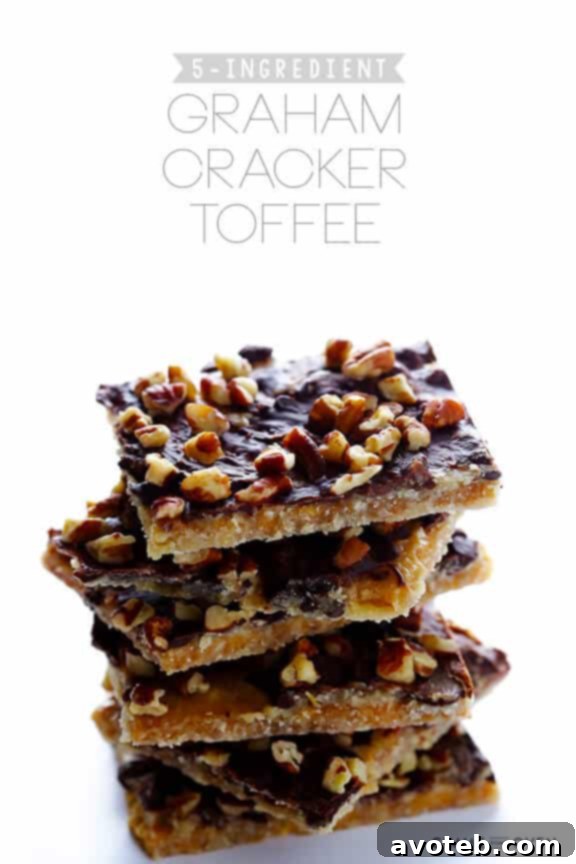 A beautifully arranged platter of 5-Ingredient Graham Cracker Toffee, perfect for holiday entertaining