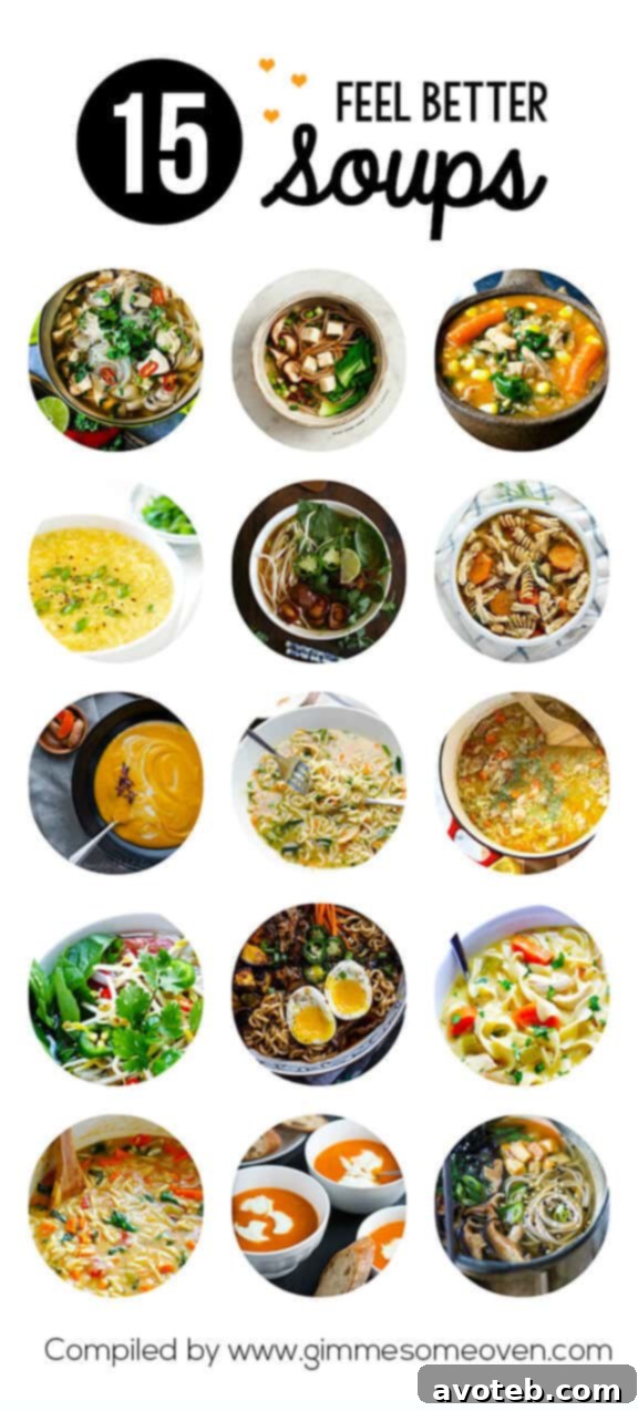 Collection of 15 Feel Better Soup Recipes for Comfort and Healing