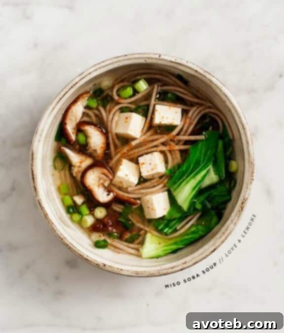 Delicious Miso Shiitake Soba Soup for wellness