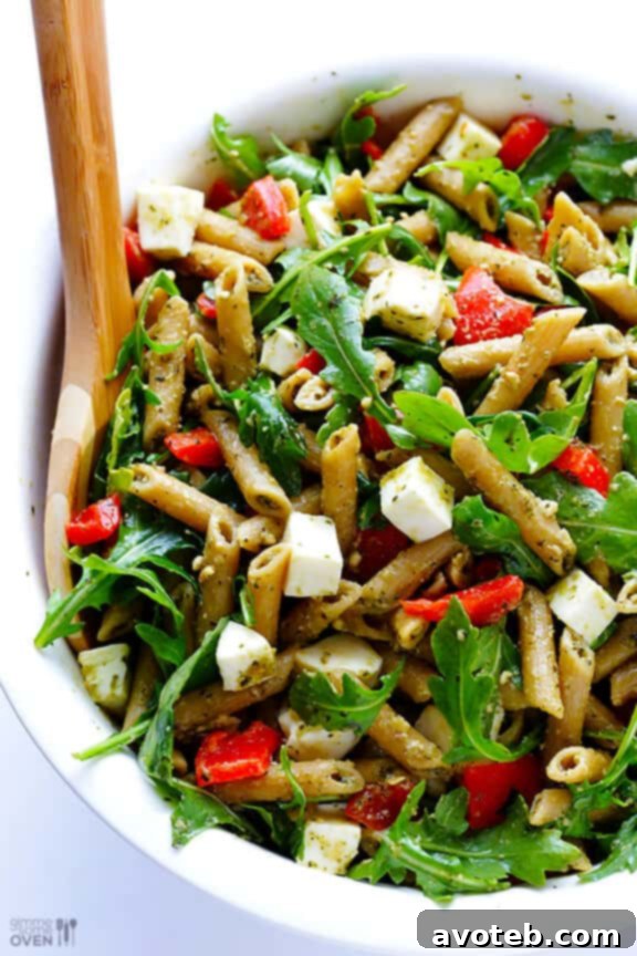 5-Ingredient Pasta Salad with Arugula, Mozzarella, and Pesto