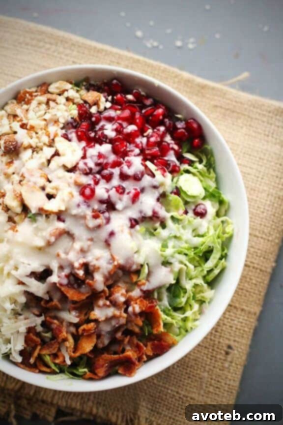 Chopped Brussels Sprouts Salad with Creamy Shallot Dressing | pinchofyum.com