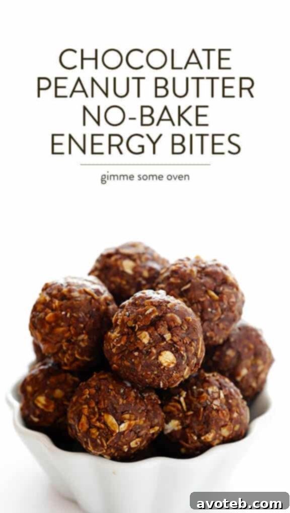 Finished Chocolate Peanut Butter No-Bake Energy Bites - quick, easy, naturally sweetened with honey, and full of energy | gimmesomeoven.com