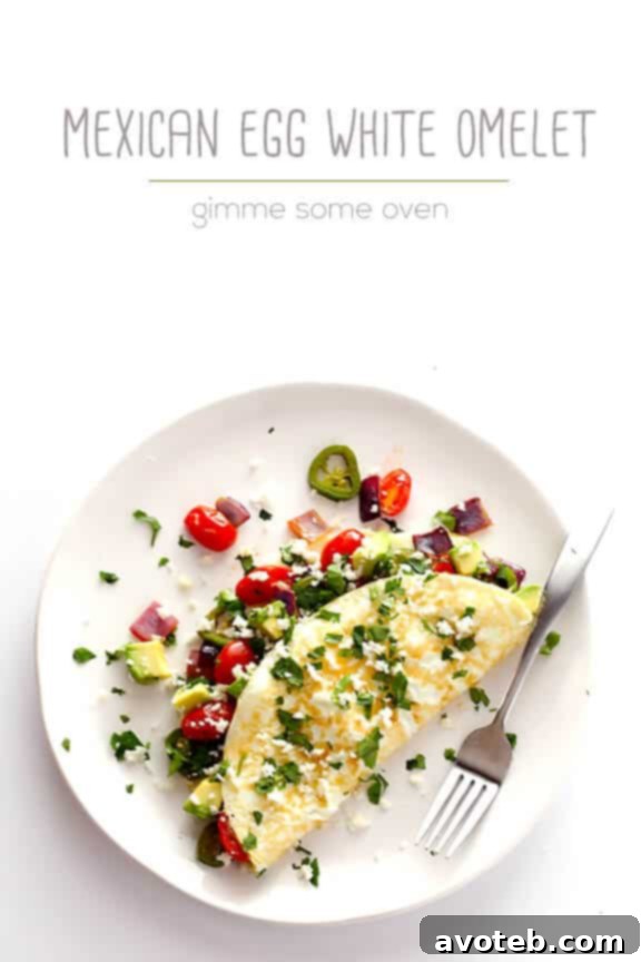 A beautifully plated Mexican Egg White Omelet, highlighting its fresh and colorful ingredients and inviting presentation.