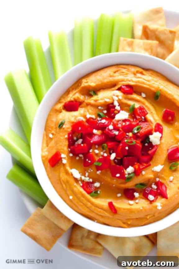 Creamy and Spicy Buffalo Hummus Dip