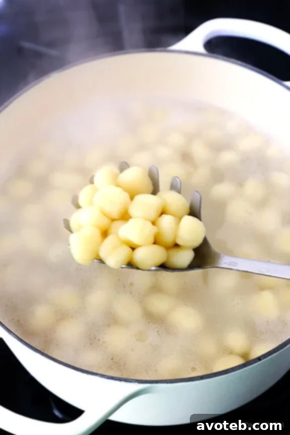 Gnocchi Cheese Gratin 5 Boiling gnocchi for a quick and easy Gnocchi Mac and Cheese recipe