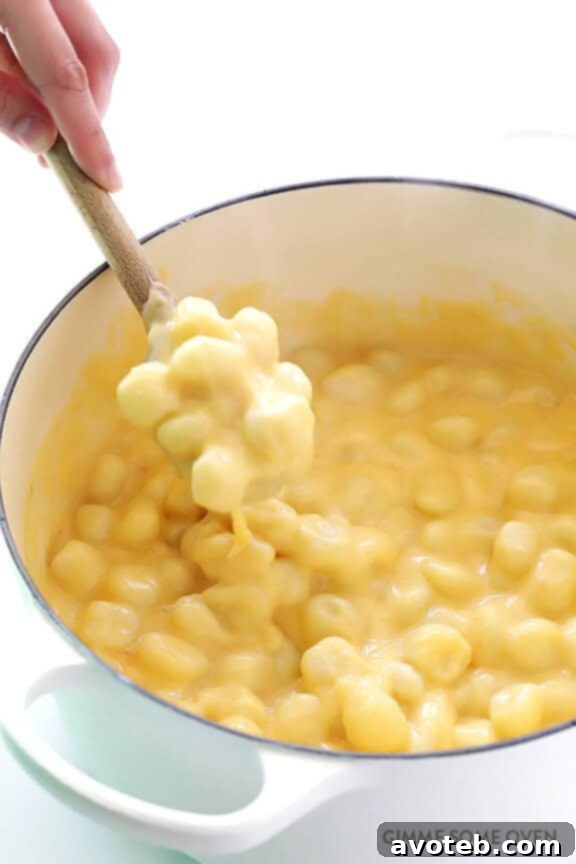 Gnocchi Cheese Gratin 9 Serving of Gnocchi Mac and Cheese, showcasing its rich texture and cheesy goodness