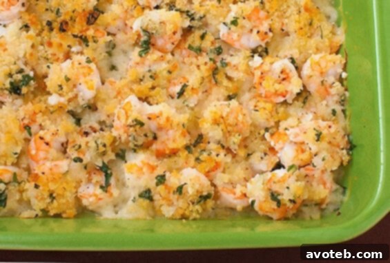 Original photo of Garlicky Baked Shrimp from 2010, showing the dish on a platter.