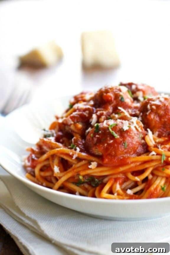 Guilt-Free Comfort Classics 4 Skinny Spaghetti and Meatballs | pinchofyum.com