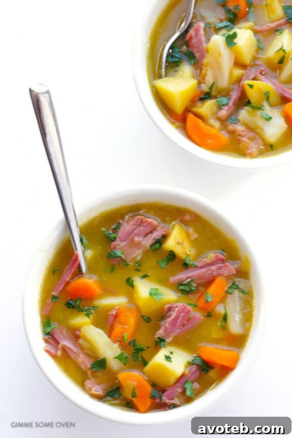 Hearty Corned Beef and Cabbage Stew 4 Delicious Corned Beef and Cabbage Soup garnished with fresh herbs