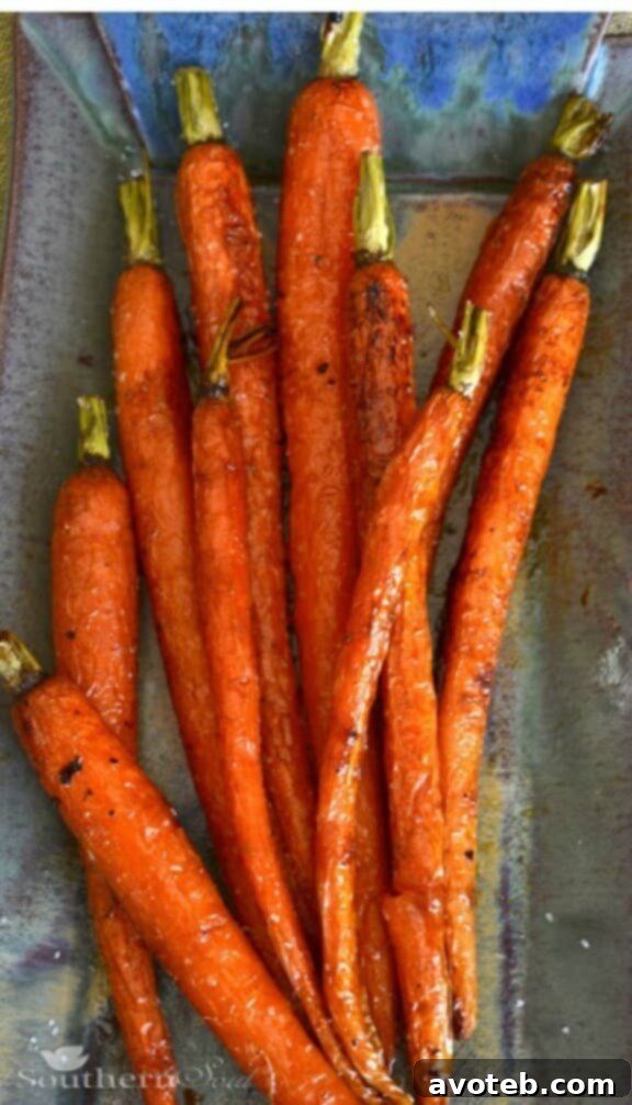 Roasted Carrots with Honey & Lemon, caramelized and glossy.