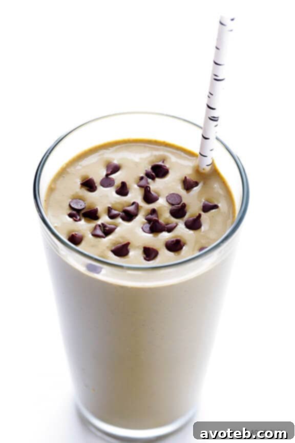 Chocolate Peanut Butter Green Goddess Smoothie 6 Smooth, blended Chocolate Peanut Butter Green Smoothie in a blender