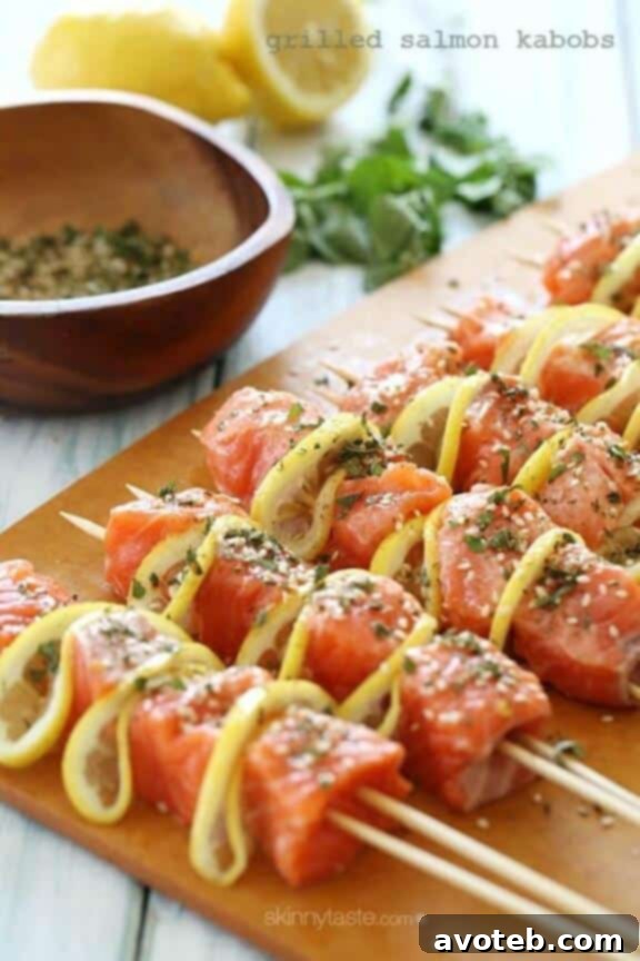 Grilled Salmon Kebabs