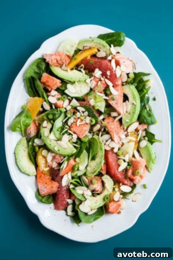 Heart Healthy Citrus-Avocado Salmon Salad