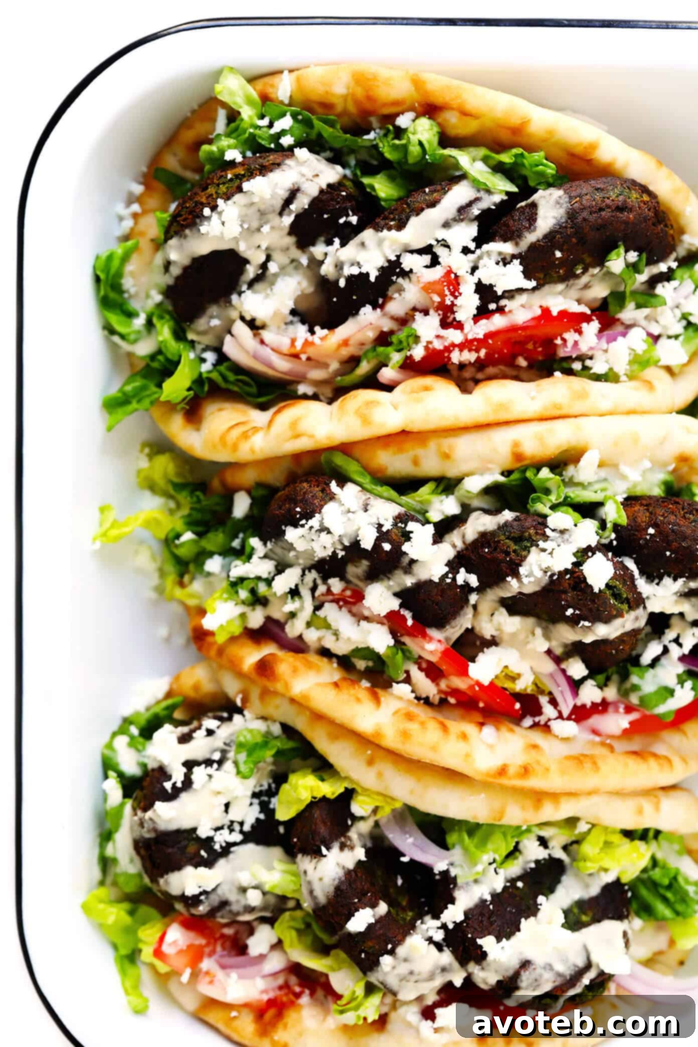 Falafel Sandwiches in Pita Wraps