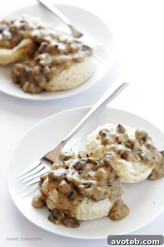 Delicious Vegan Biscuits and Mushroom Gravy - Easy Plant-Based Comfort Food
