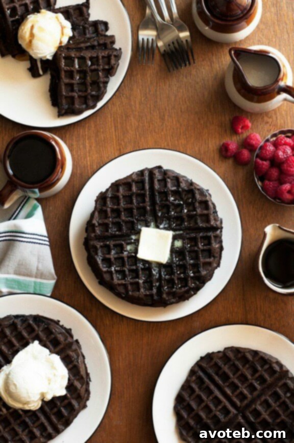 Rich Dark Chocolate Zucchini Cake Waffles
