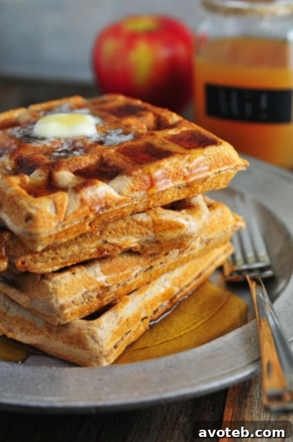Delicious Apple Cider Waffles recipe for fall