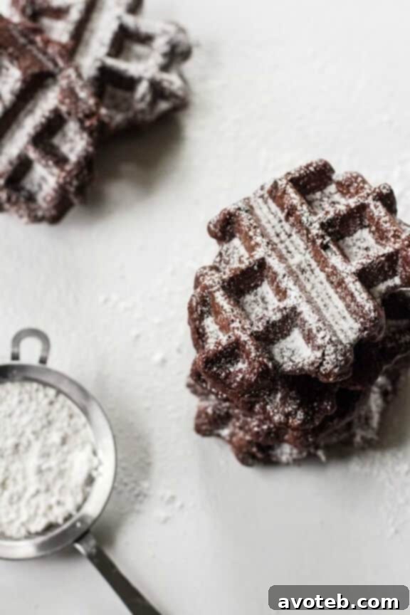 Decadent Belgian Brownie Waffles for dessert
