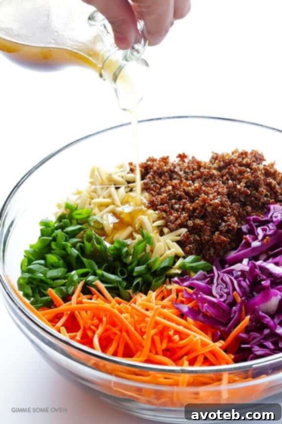 Whisking the sesame honey vinaigrette