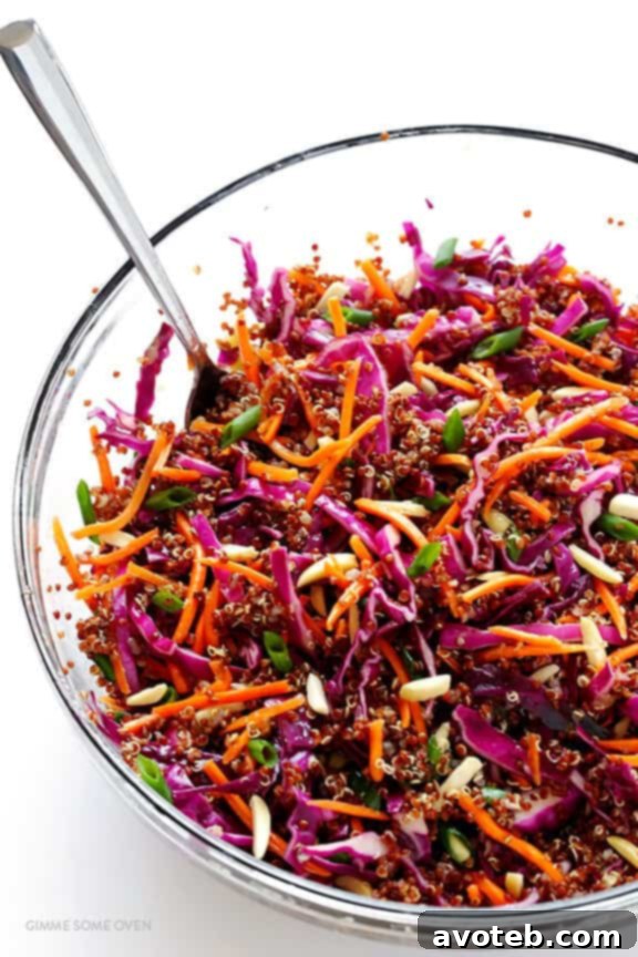Finished Easy Asian Quinoa Salad, ready to serve